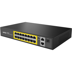 Netis 18 Ports standard POE switch that provides 16 FE POE ports/ 2 Gigabit Up-link ports and 1 SFP fiber port