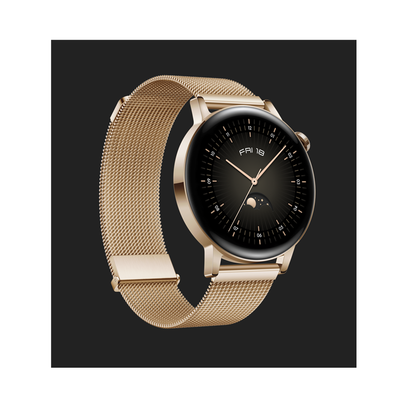 Huawei 42mm/1.32inch/ Gold Milanese Strap.Front case:Gold stainless steel.