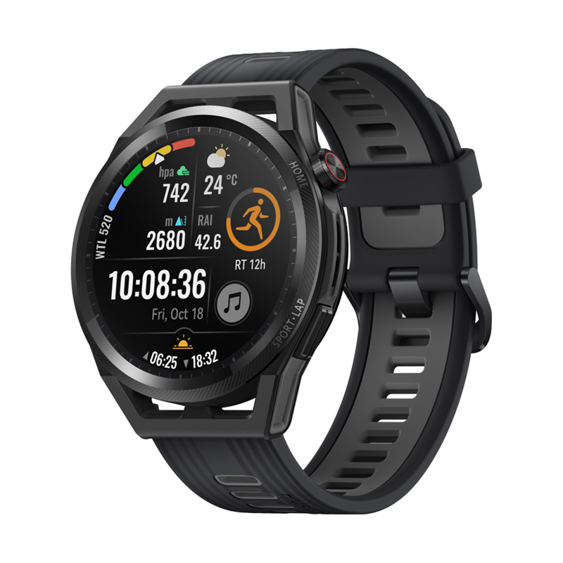 Huawei 46mm/1.43inch/BlackSilicon Strap.Front case:Black Durable Polymer Fiber.4GB Memory.AI Running coaches3.Perfect watch for
